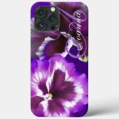 Coques Case-Mate iPhone Pansy fleuri nom pourpre (Verso)