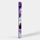 Coques Case-Mate iPhone Pansy Floral Monogramme Violet Bleu Blanc (Verso / Droite)