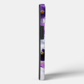 Coques Case-Mate iPhone Pansy Floral Violet Bleu Blanc Monogramme (Verso / Droite)