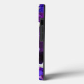 Coques Case-Mate iPhone Pansy Floral Violet Bleu Blanc Monogramme (Verso / Gauche)