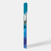 Coques Case-Mate iPhone Pansy peinture fleurie aqua nom bleu (Verso / Droite)