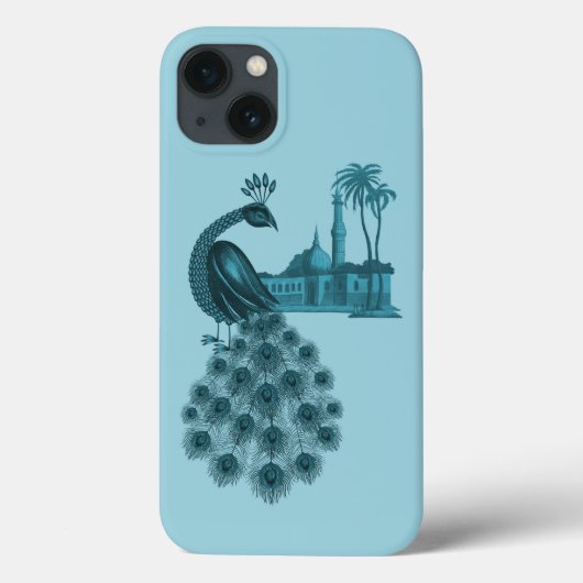 Coques Case-Mate iPhone Paon Bleu Romantique (Verso)
