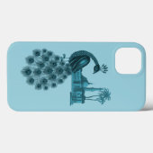 Coques Case-Mate iPhone Paon Bleu Romantique (Verso (horizontal))