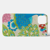 Coques Case-Mate iPhone Paon et fleurs colorés (Verso (horizontal))