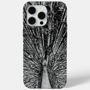 Coque iPhone 15 Pro Max Paon noir et blanc