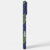 Coques Case-Mate iPhone Paon Paisley Bleu Royal Monogramme (Verso / Droite)
