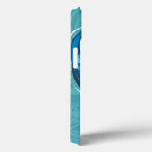 Coques Case-Mate iPhone Paon sur l'illustration turquoise (Verso / Droite)