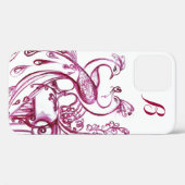 Coques Case-Mate iPhone PAONS AMOUREUX MONOGRAMME Rouge et Blanc (Verso (horizontal))