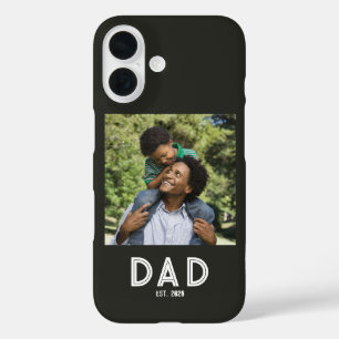 Coques iPhone 16 Papa a établi le cadeau photo blanc pour la fête d