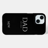 Coques Case-Mate iPhone Papa a établi le monogramme noir (Verso (horizontal))