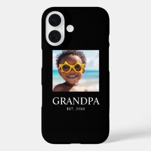 Coques iPhone 16 Papa a établi une photo noir 2 moderne