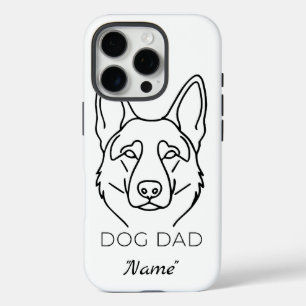 Coques iPhone 16 Pro Papa Chien avec nom personnalisé