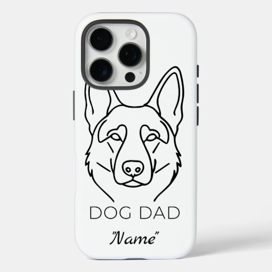 Coques Case-Mate iPhone Papa Chien avec nom personnalisé (Verso)