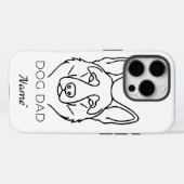 Coques Case-Mate iPhone Papa Chien avec nom personnalisé (Verso (horizontal))
