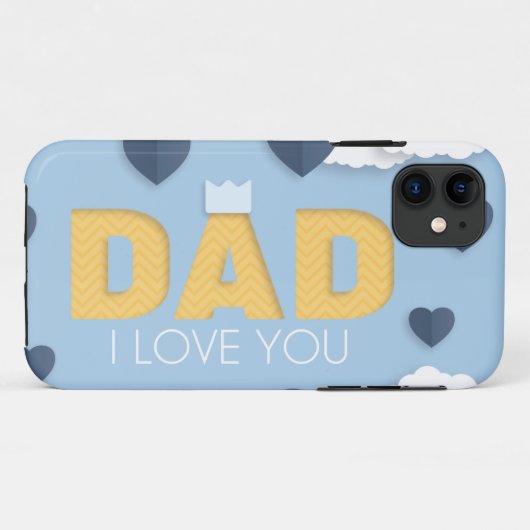 Coques Case-Mate iPhone Papa, je t'aime, fête des pères cadeau (Dos (Horizontal))