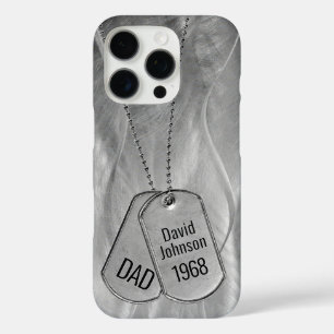 Coques iPhone 16 Pro Papa Militaire Chien Tags Métal Abstrait