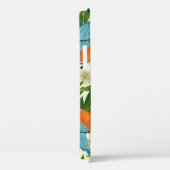 Coques Case-Mate iPhone papaye tropicale et motif d'oiseaux. (Verso / Droite)