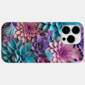 COQUES Case-Mate iPhone PAPIER 3-D BLEU ROPULÉ PURPLE FLEURS (Verso (horizontal))