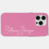 Coques Case-Mate iPhone Papier à lettres rose monogrammé (Verso (horizontal))