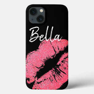 Case-Mate iPhone Case Papier à lèvres rose lèvre tache noir blanc mignon