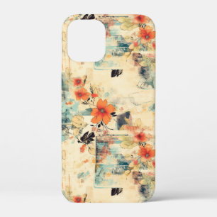 Case-Mate iPhone Case Papier Éphémère Floral Bleu Orange Antique
