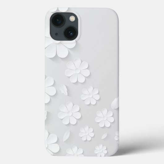 Coques Case-Mate iPhone papier-fleur-arrière - plan-blanc (Verso)