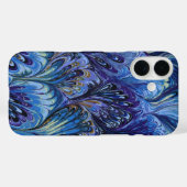 COQUES Case-Mate iPhone PAPIER MARBÉ, MOTIF ABSTRAIT BLEU PEACOCK, EAUX (Verso (horizontal))