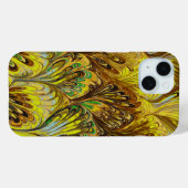 COQUES Case-Mate iPhone PAPIER MARBÉ, MOTIF ABSTRAIT JAUNE PEACOCK (Verso (horizontal))