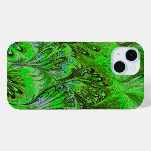COQUES Case-Mate iPhone PAPIER MARBÉ, MOTIF ABSTRAIT VERT PEACOCK (Verso (horizontal))