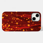 COQUES Case-Mate iPhone PAPIER MARBÉ ROUGE ABSTRAIT AVEC ÉPAULES D'OR (Verso (horizontal))