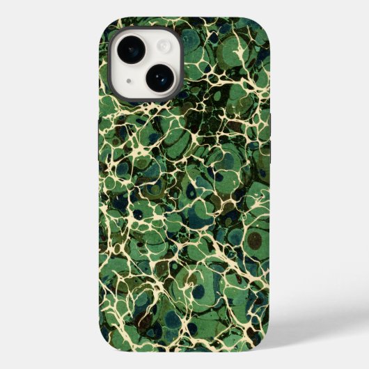Coques Case-Mate iPhone Papier marbré Vintage vert (Verso)