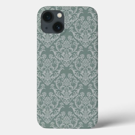 Coques Case-Mate iPhone Papier peint à fleurs vertes (Verso)