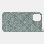Coques Case-Mate iPhone Papier peint à fleurs vertes (Verso (horizontal))