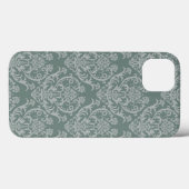 Coques Case-Mate iPhone Papier peint à fleurs vertes (Verso (horizontal))