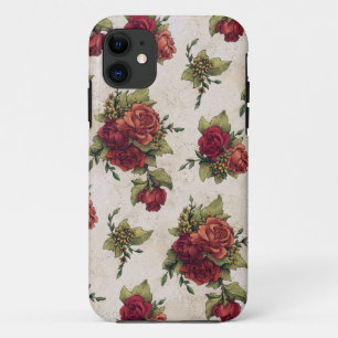 Etui iPhone Case-Mate Papier peint antique de rose rouge