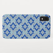 Coques Case-Mate iPhone Papier peint Art Déco gris et bleu (Dos (Horizontal))