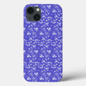 Coques Case-Mate iPhone Papier peint baroque - bleu Motif Fleur (Verso)