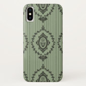 Coques Case-Mate iPhone Papier peint baroque en vert (Dos)