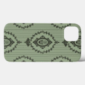 Coques Case-Mate iPhone Papier peint baroque en vert (Verso (horizontal))