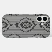 Coques Case-Mate iPhone Papier peint baroque gris (Verso (horizontal))
