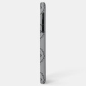 Coques Case-Mate iPhone Papier peint baroque gris (Dos/Gauche)