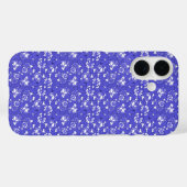 Coques Case-Mate iPhone Papier peint baroque - motif de fleurs bleues (Verso (horizontal))
