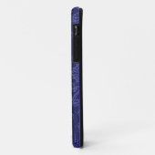 Coques Case-Mate iPhone Papier peint bleu damassé fleuri (Dos/Gauche)