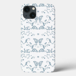 Case-Mate iPhone Case papier peint bleu et blanc avec un motif