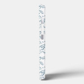 Coques Case-Mate iPhone papier peint bleu et blanc avec un motif (Verso / Gauche)