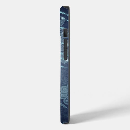 Coques Case-Mate iPhone Papier peint bleu Floral String ltée Motif (Verso / Gauche)