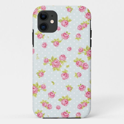 Coques Case-Mate iPhone Papier peint élégant motif de roses roses roses ro (Dos)