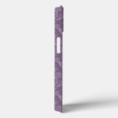 Coques Case-Mate iPhone Papier peint fleuri violet (Verso / Droite)