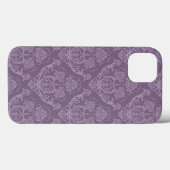 Coques Case-Mate iPhone Papier peint floral pourpre (Verso (horizontal))