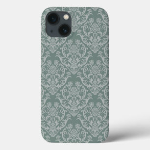 Etui iPhone 13 Papier peint floral vert